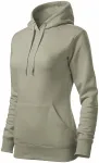 Levná dámská mikina bez zipu s kapucí, svetlá khaki Levná dámská mikina bez zipu s kapucí, svetlá khaki