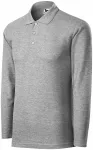 Levná pánská polokošile s dlouhým rukávem hrubší, tmavěšedý melír