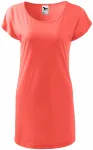 Levné dámské splývavé tričko/šaty, korálová