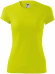 Levné dámské sportovní tričko, neonová žlutá