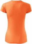 Levné dámské sportovní tričko, neonová mandarinková