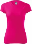 Levné dámské sportovní tričko, neonová růžová