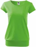 Levné dámské trendové tričko, jablkově zelená