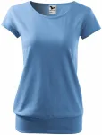 Levné dámské trendové tričko, nebeská modrá