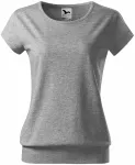 Levné dámské trendové tričko, tmavěšedý melír