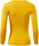 Levné dámské tričko s dlouhými rukávy, žlutá