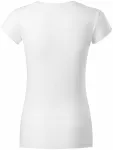 Levné dámské tričko s V-výstřihem zúžené, bílá