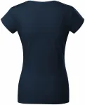 Levné dámské tričko s V-výstřihem zúžené, tmavomodrá