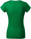 Levné dámské tričko s V-výstřihem zúžené, trávově zelená