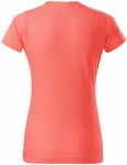 Levné dámské triko jednoduché, korálová