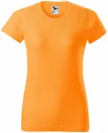 Levné dámské triko jednoduché, mandarinková oranžová