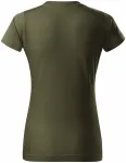 Levné dámské triko jednoduché, military