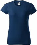 Levné dámské triko jednoduché, půlnoční modrá