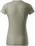 Levné dámské triko jednoduché, svetlá khaki