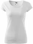 Levné dámské triko s velmi krátkým rukávem, bílá