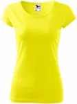 Levné dámské triko s velmi krátkým rukávem, citrónová