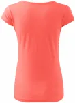 Levné dámské triko s velmi krátkým rukávem, korálová