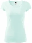 Levné dámské triko s velmi krátkým rukávem, ledová zelená