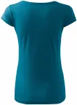 Levné dámské triko s velmi krátkým rukávem, petrol blue