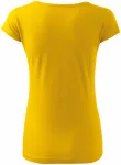 Levné dámské triko s velmi krátkým rukávem, žlutá