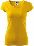 Levné dámské triko s velmi krátkým rukávem, žlutá