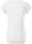 Levné dámské triko s vyhrnutými rukávy, bílá