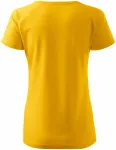 Levné dámské triko zúženě, raglánový rukáv, žlutá