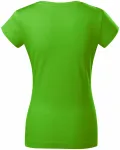 Levné dámské triko zúžené s kulatým výstřihem, jablkově zelená