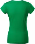 Levné dámské triko zúžené s kulatým výstřihem, trávově zelená