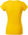 Levné dámské triko zúžené s kulatým výstřihem, žlutá