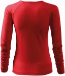Levné dámské triko zúžené, V-výstřih, červená