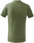 Levné dětské tričko jednoduché, khaki