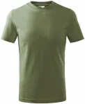 Levné dětské tričko jednoduché, khaki