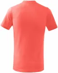 Levné dětské tričko jednoduché, korálová