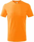 Levné dětské tričko jednoduché, mandarinková oranžová