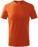 Levné dětské tričko jednoduché, oranžová