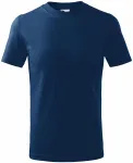 Levné dětské tričko jednoduché, půlnoční modrá