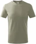 Levné dětské tričko jednoduché, svetlá khaki