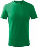 Levné dětské tričko jednoduché, trávově zelená