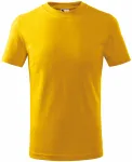 Levné dětské tričko jednoduché, žlutá