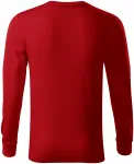 Levné odolné pánské tričko s dlouhým rukávem, červená