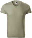 Levné pánské přiléhavé tričko, svetlá khaki