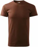 Levné pánské triko jednoduché, čokoládová