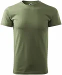 Levné pánské triko jednoduché, khaki