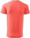Levné pánské triko jednoduché, korálová