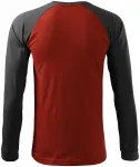 Levné pánské triko s dlouhým rukávem, kontrastní, marlboro červená