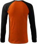 Levné pánské triko s dlouhým rukávem, kontrastní, oranžová