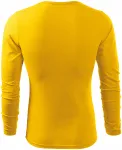 Levné pánské triko s dlouhým rukávem, žlutá