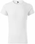 Levné pánské triko s vyhrnutými rukávy, bílá