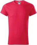 Levné pánské triko s vyhrnutými rukávy, červený melír